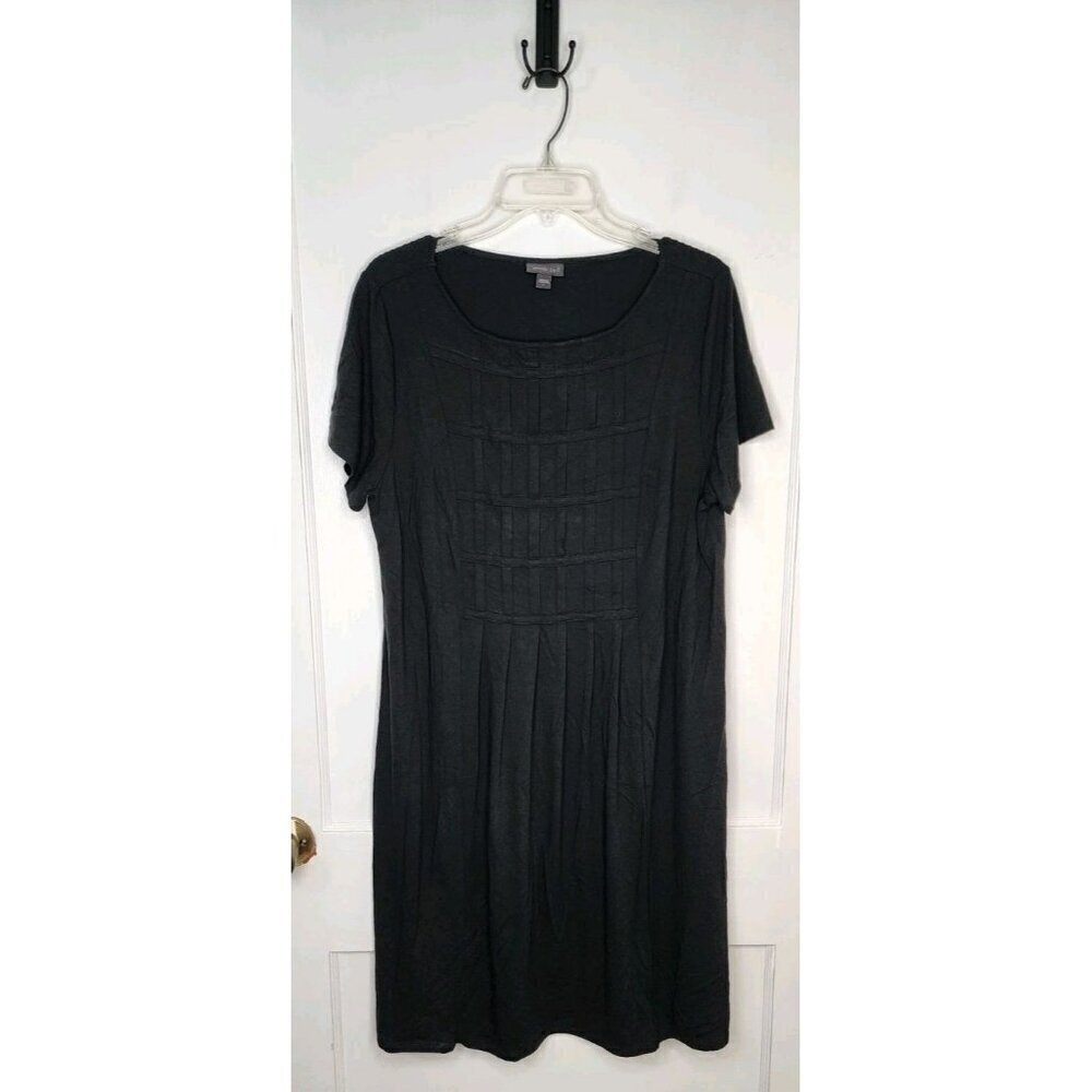 Size Large J Jill Wearever Collection Black Pleated Dress Rayon Stretch